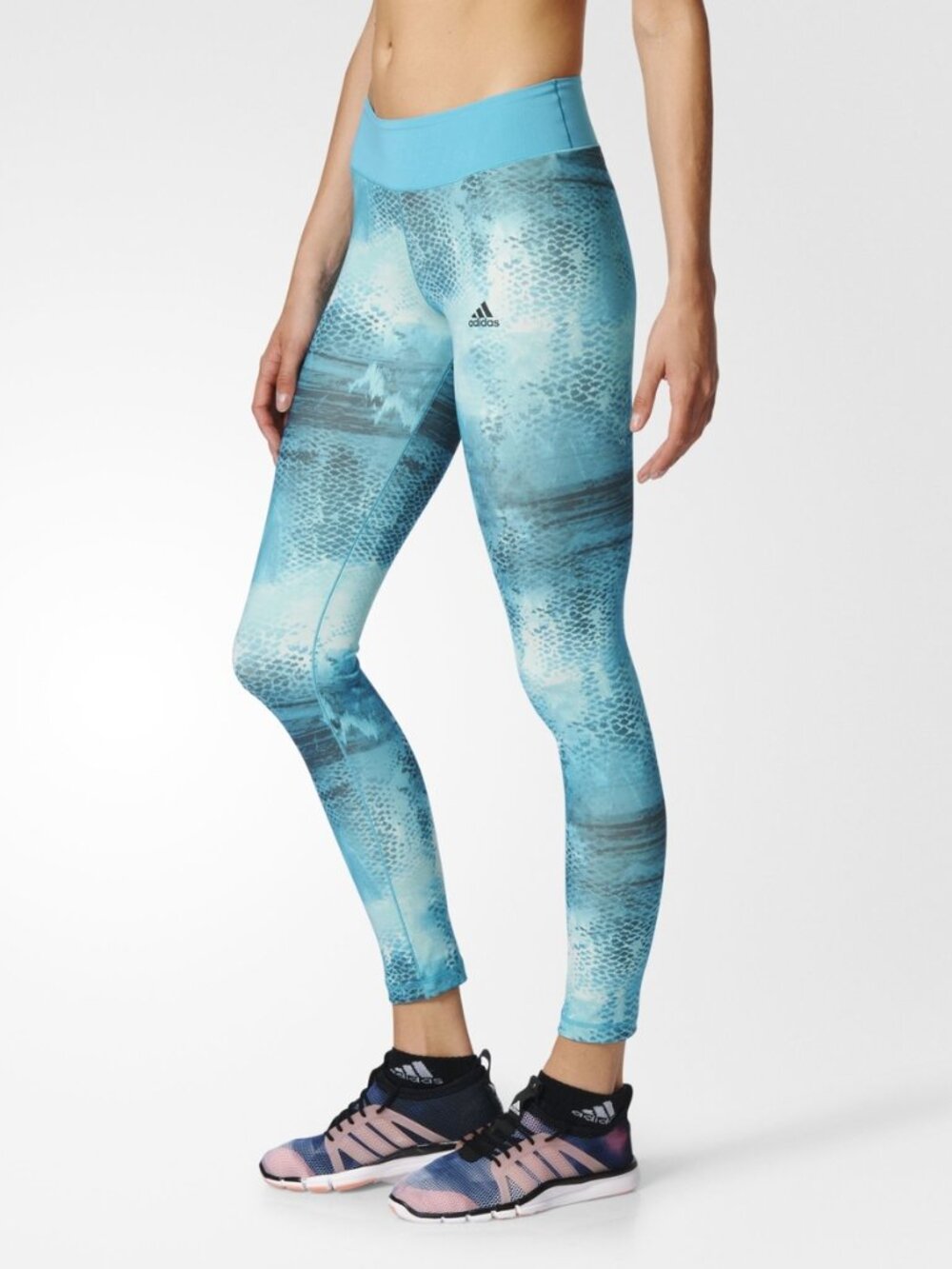 3/$55❤️adidas Women's Long Tights Graphic Print Gym Running Leggings Yoga Pants
